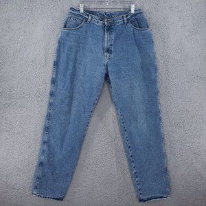 Wrangler Rugged Wear Fleece Lined Mom Jeans Size 32X31  Blue Warm HighRise